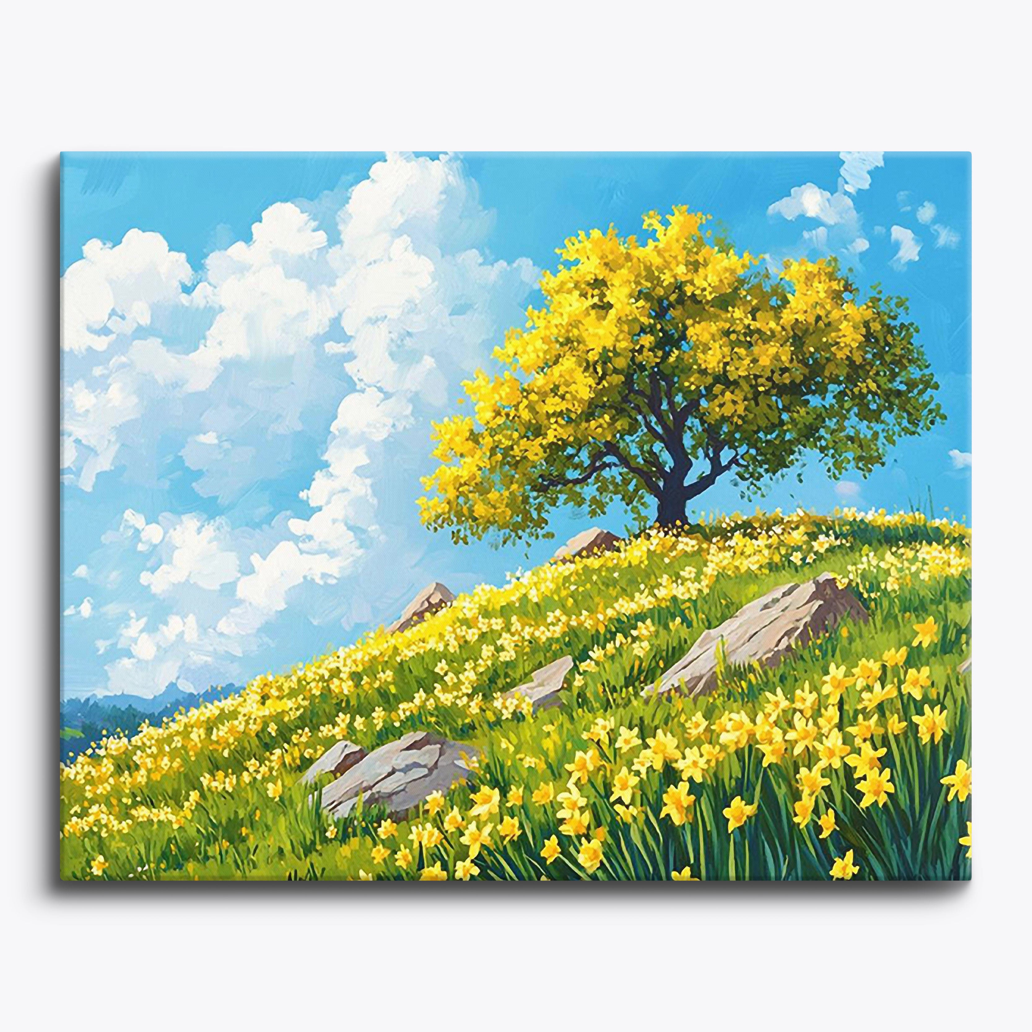 Spring Hillside No Frame / Regular (15.75"x19.7"/40x50cm) / 24 colors