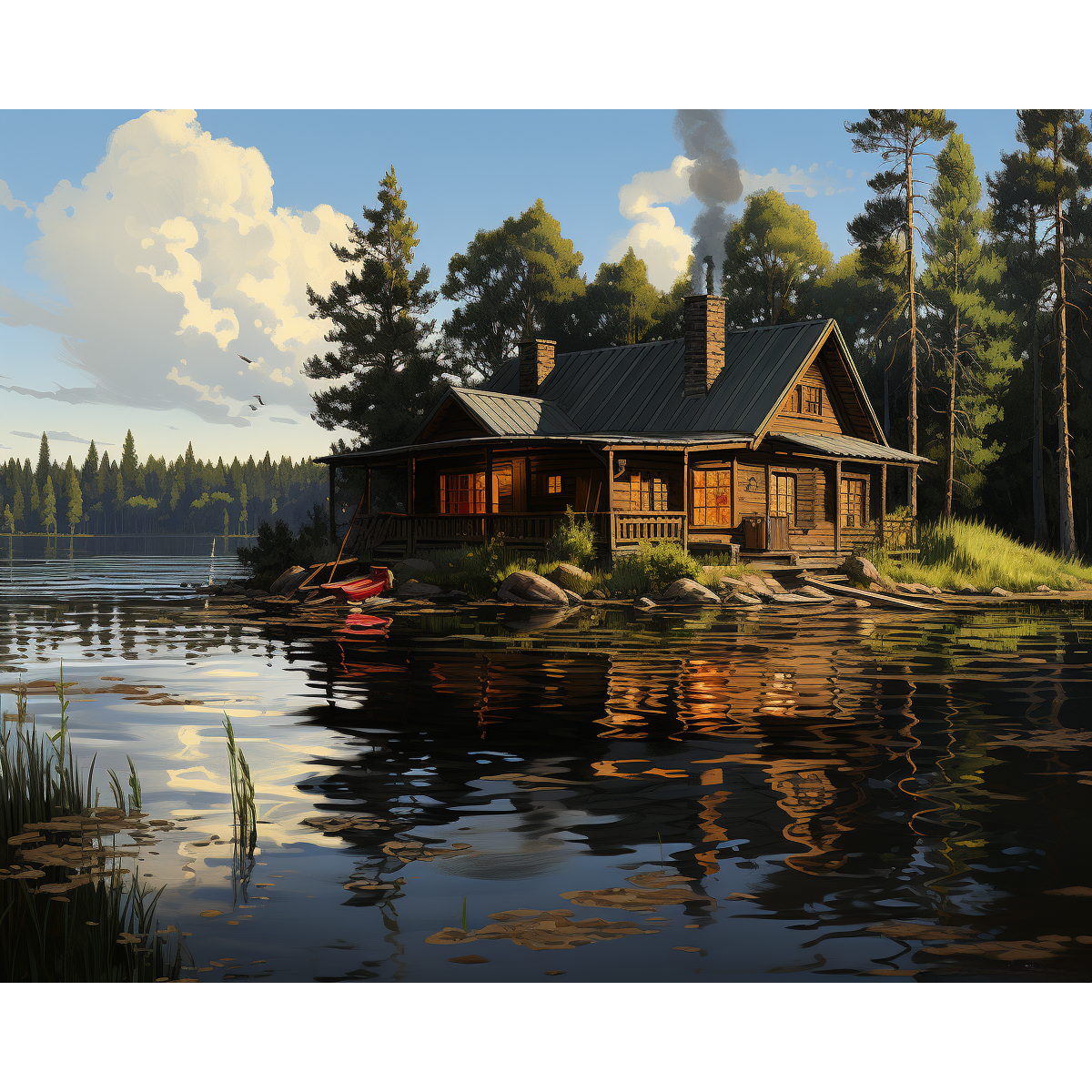 Cabane sur le lac