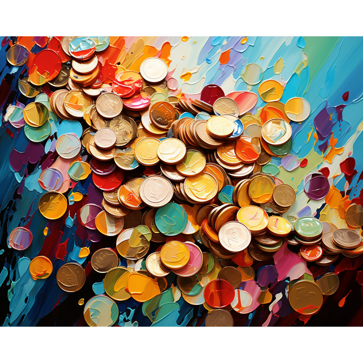 Collage de pièces de monnaie