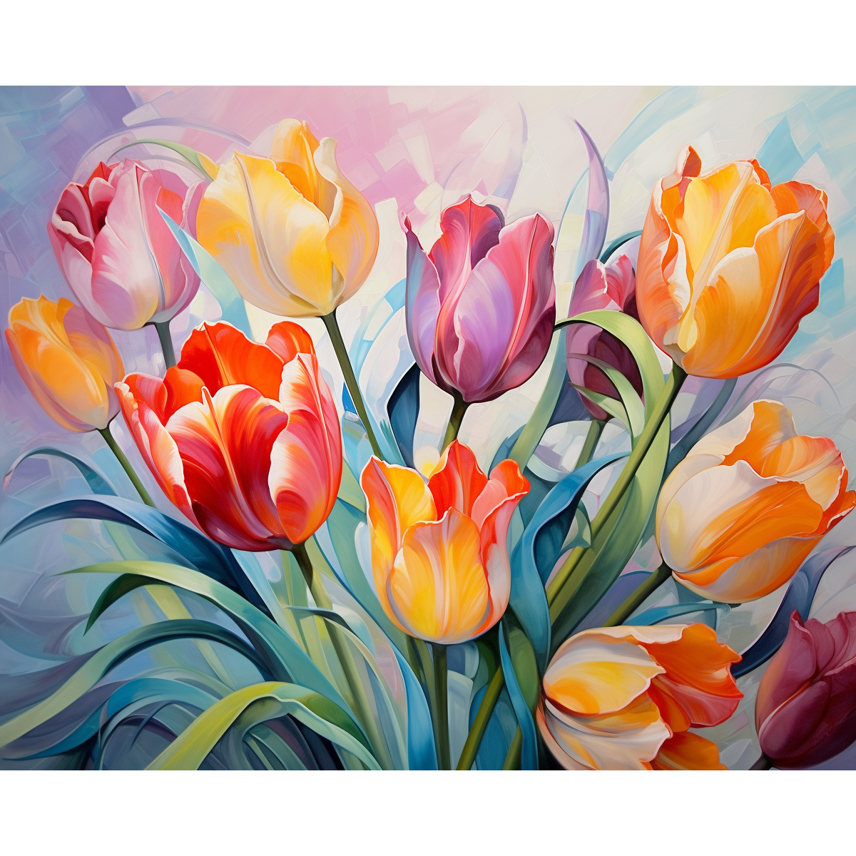 Bouquet de tulipes colorées