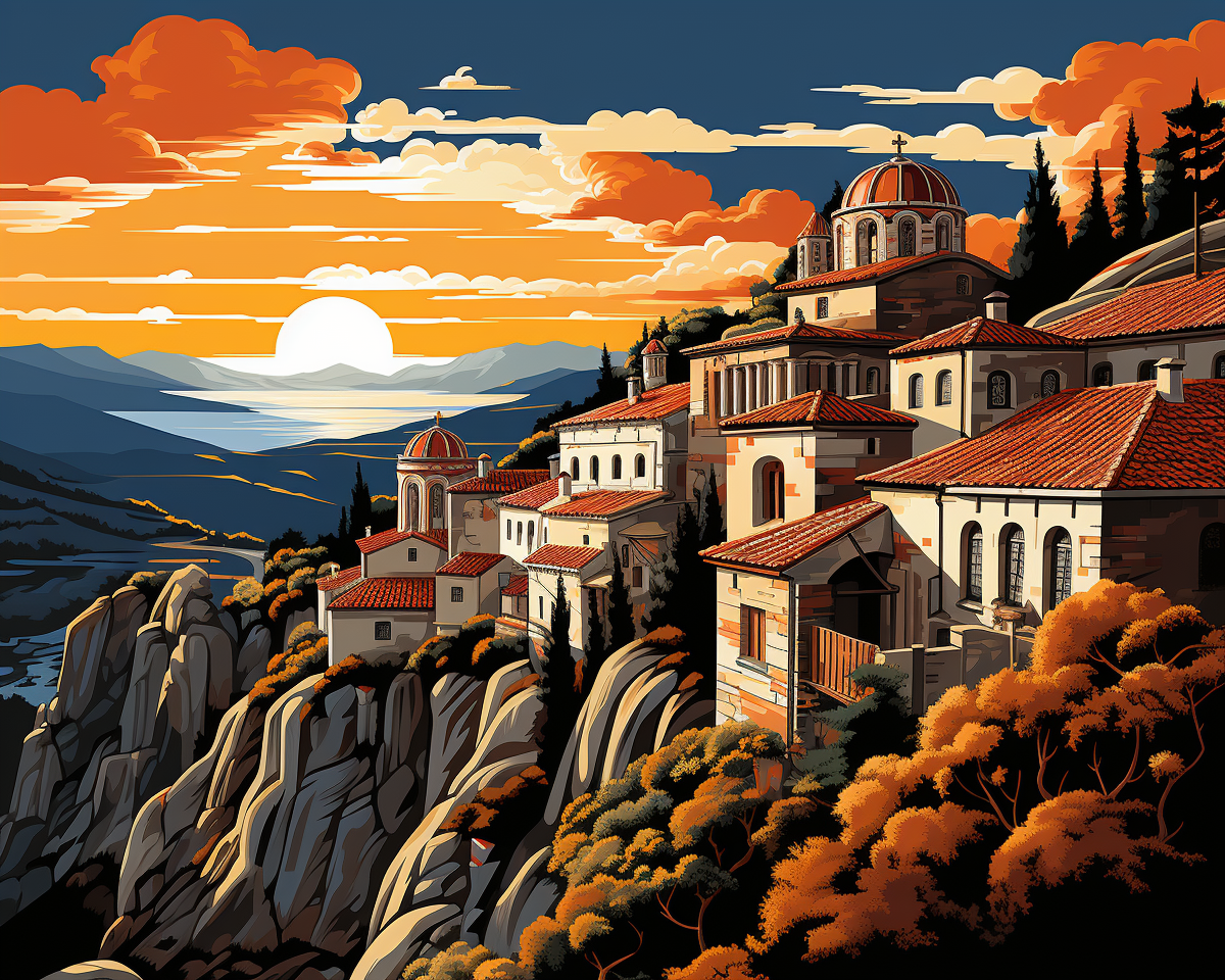 Village de la montagne grecque