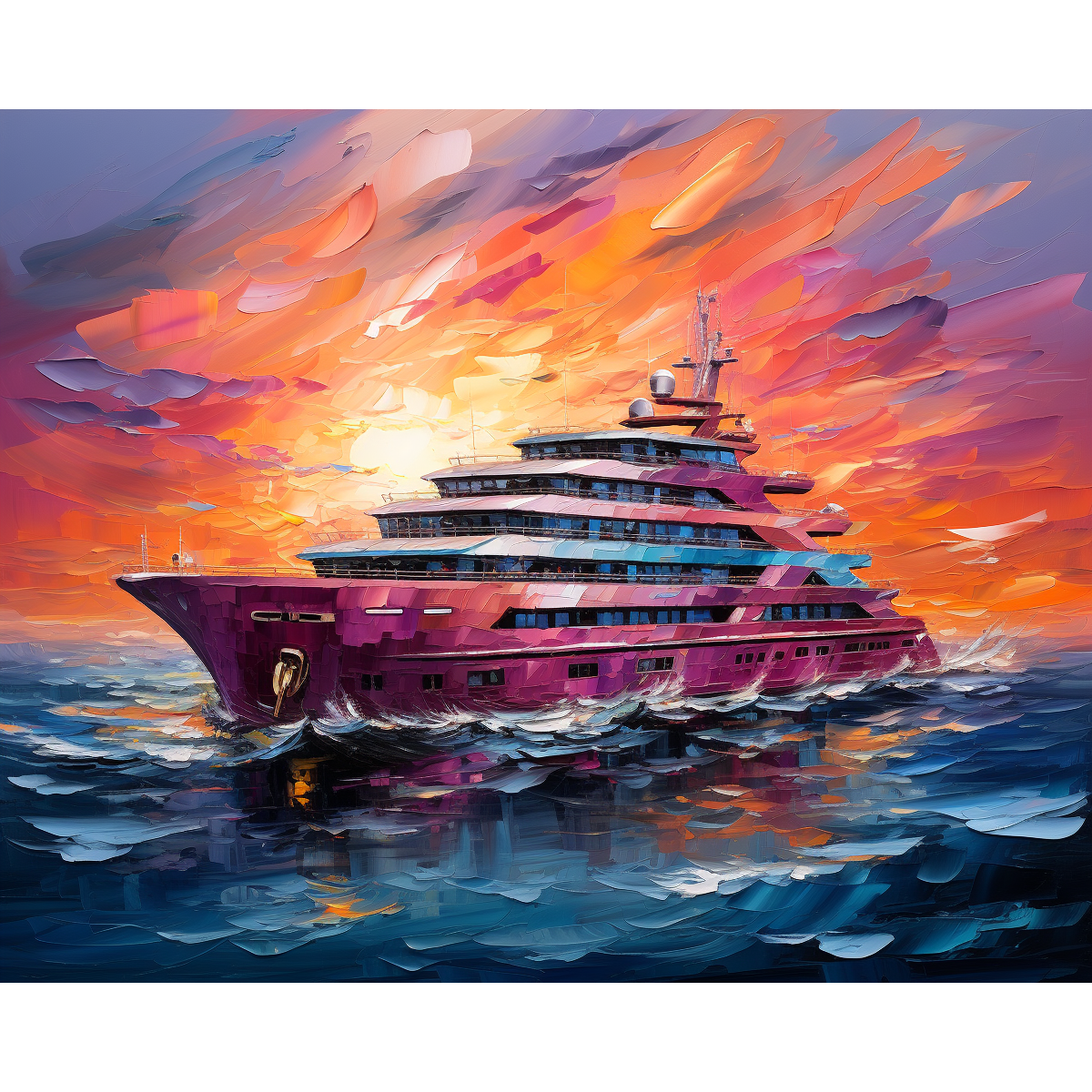 Yacht de luxe en violet