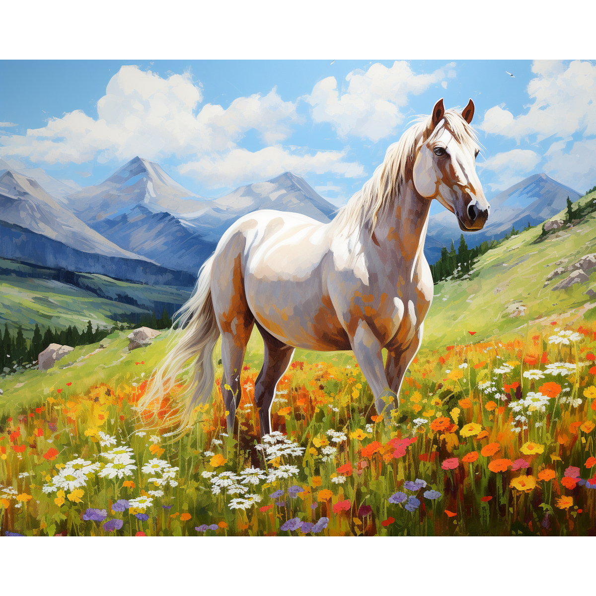 Le cheval blanc de Meadow's Grace