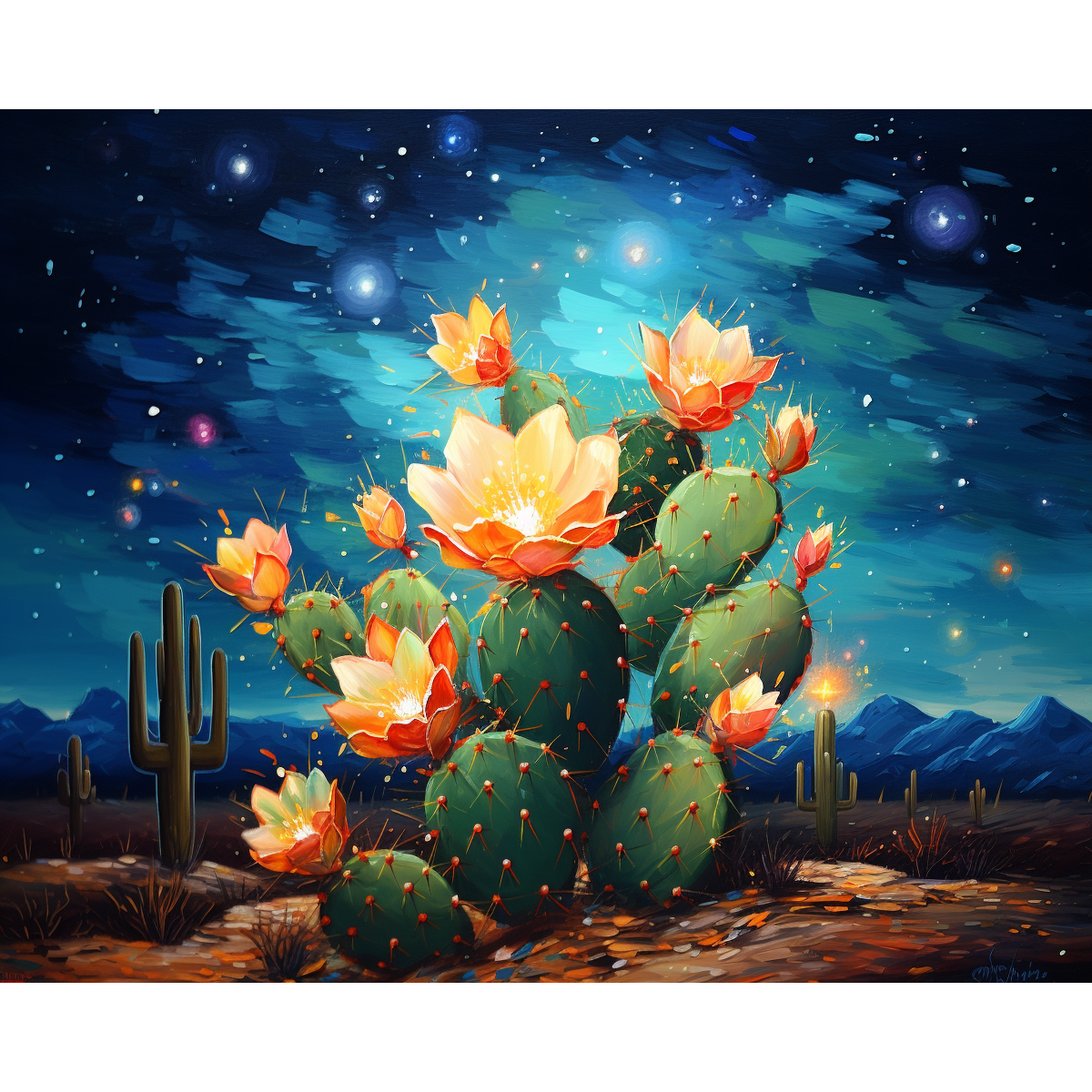 Floraison de cactus étoilé